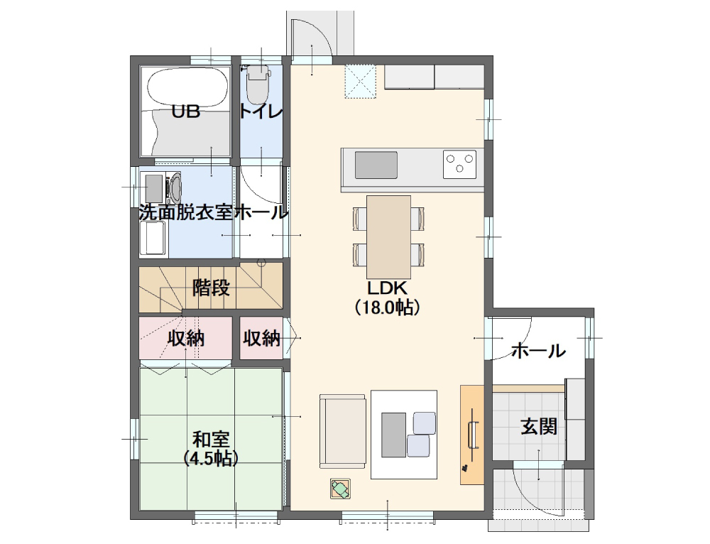 『リビング階段』と『ホール階段』