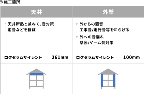 ※施工箇所 天井 外壁