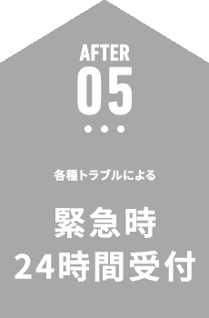 各種トラブルによる緊急時24時間受付